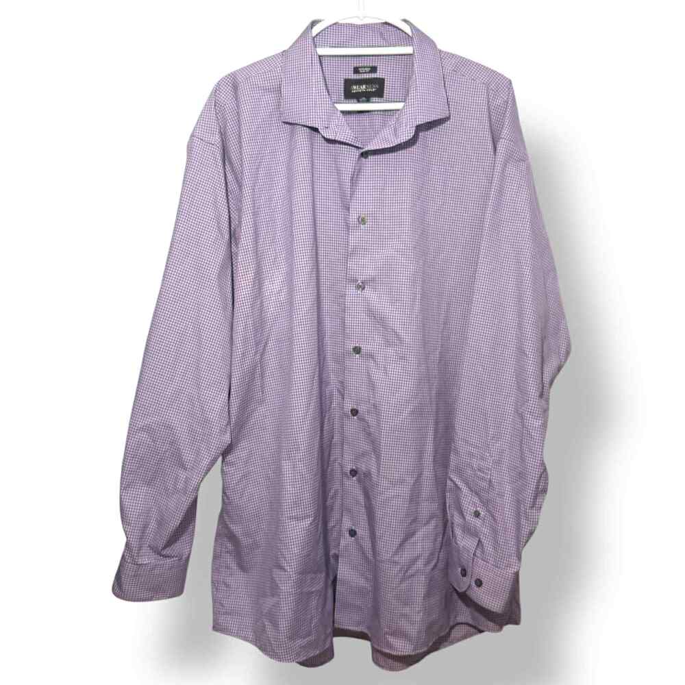 Awearness Kenneth Cole non-iron dress shirt 19‎ 36/37 Tall – purple check